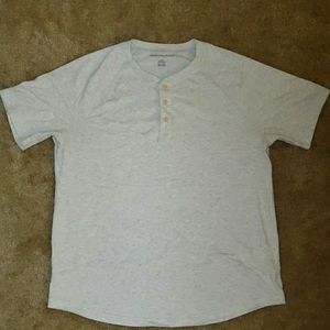 American Eagle Light Grey Soft Henley T-Shirt